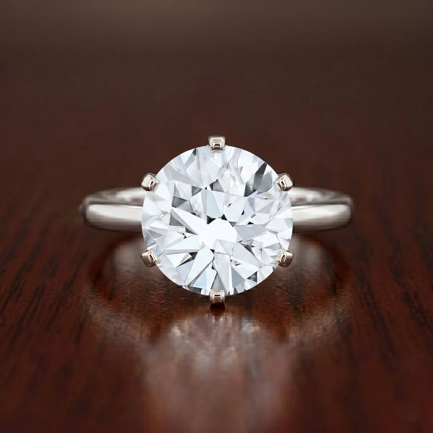 4 Carat Lab Created Diamond Solitaire Engagement Ring with IGI Certificate