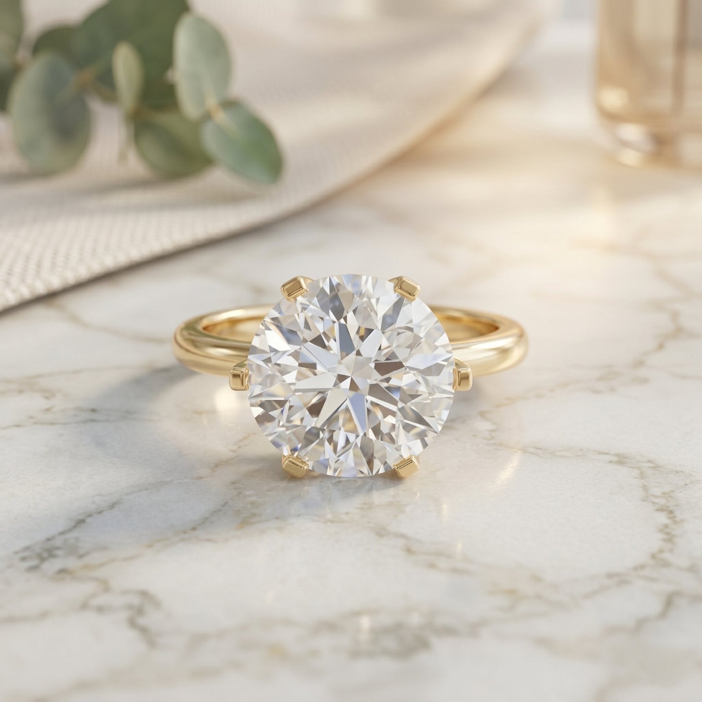 4 Carat Lab Created Diamond Solitaire Engagement Ring with IGI Certificate
