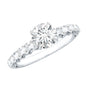 IGI Certified Round Lab Grown Diamond Side Stone Engagement Ring
