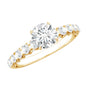 IGI Certified Round Lab Grown Diamond Side Stone Engagement Ring