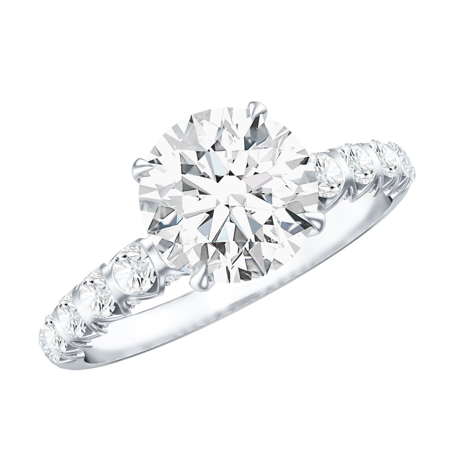2 Carat Lab Grown Diamond Round Engagement Ring with IGI Certificate