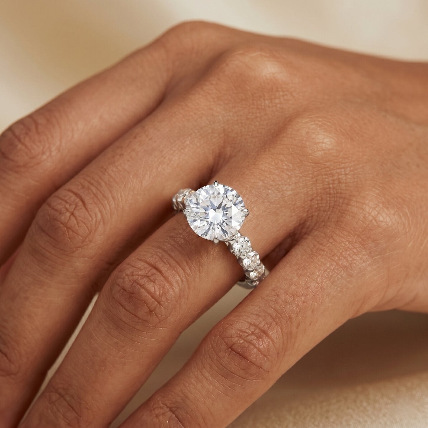 2 Carat Lab Grown Diamond Round Engagement Ring with IGI Certificate