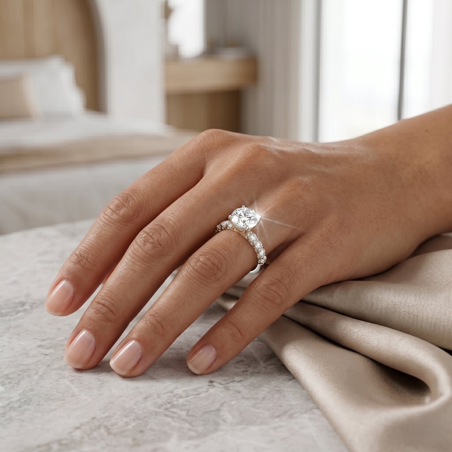 2 Carat Lab Grown Diamond Round Engagement Ring with IGI Certificate