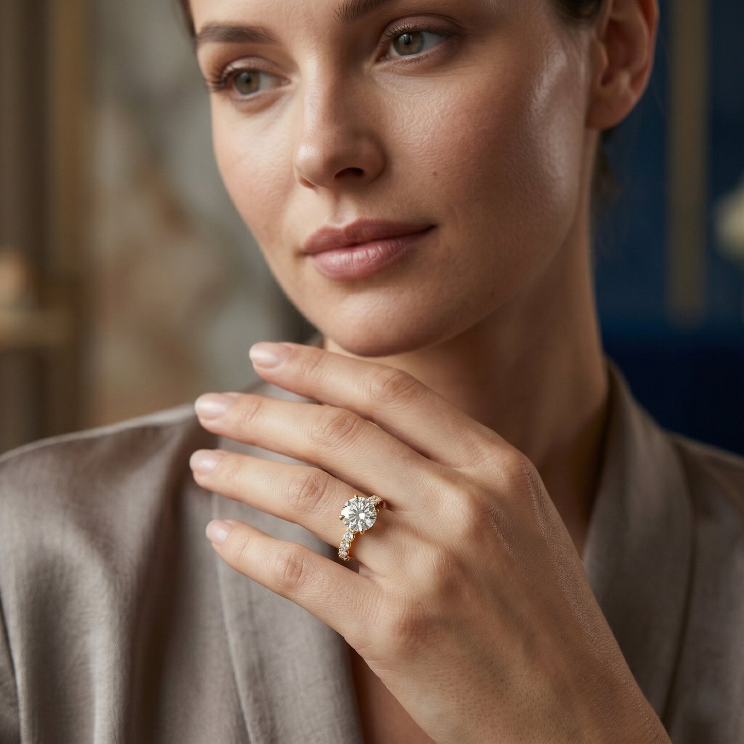 2 Carat Lab Grown Diamond Round Engagement Ring with IGI Certificate