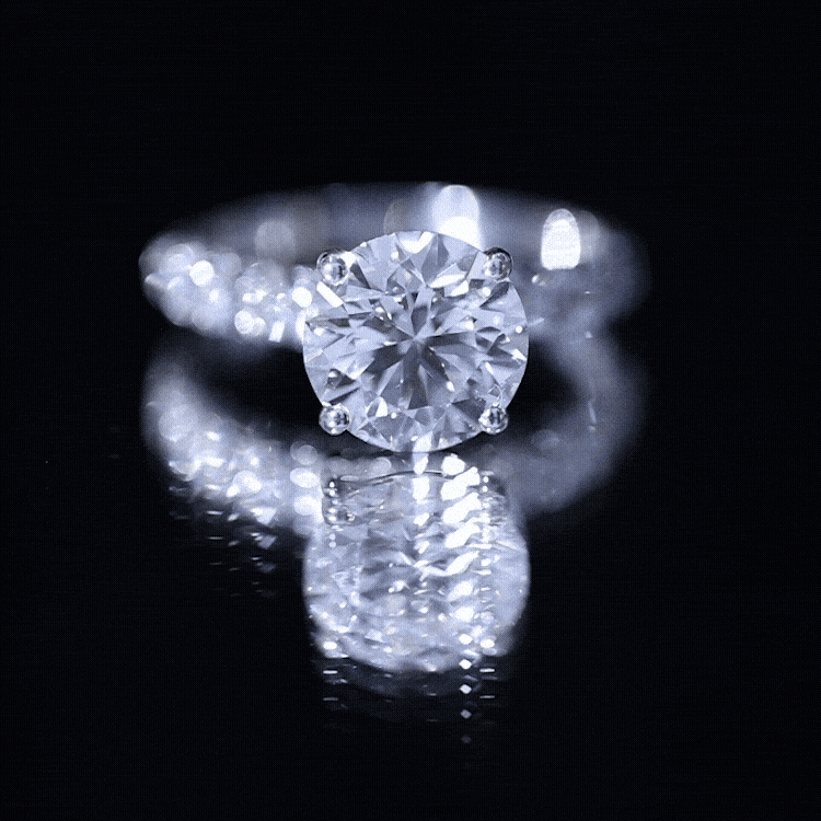 Round Cut 3 Carat Lab Grown Diamond Engagement Ring with IGI Certificate