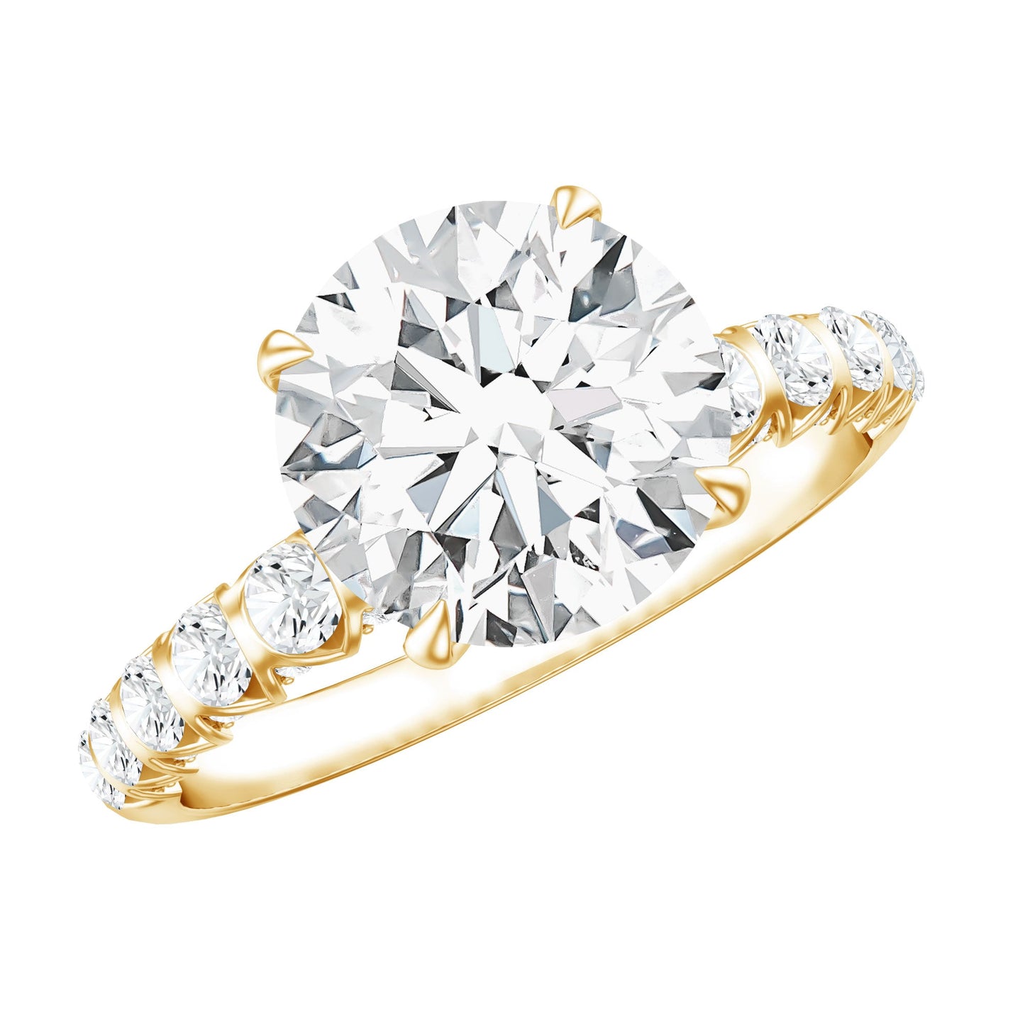 Round Cut 3 Carat Lab Grown Diamond Engagement Ring with IGI Certificate