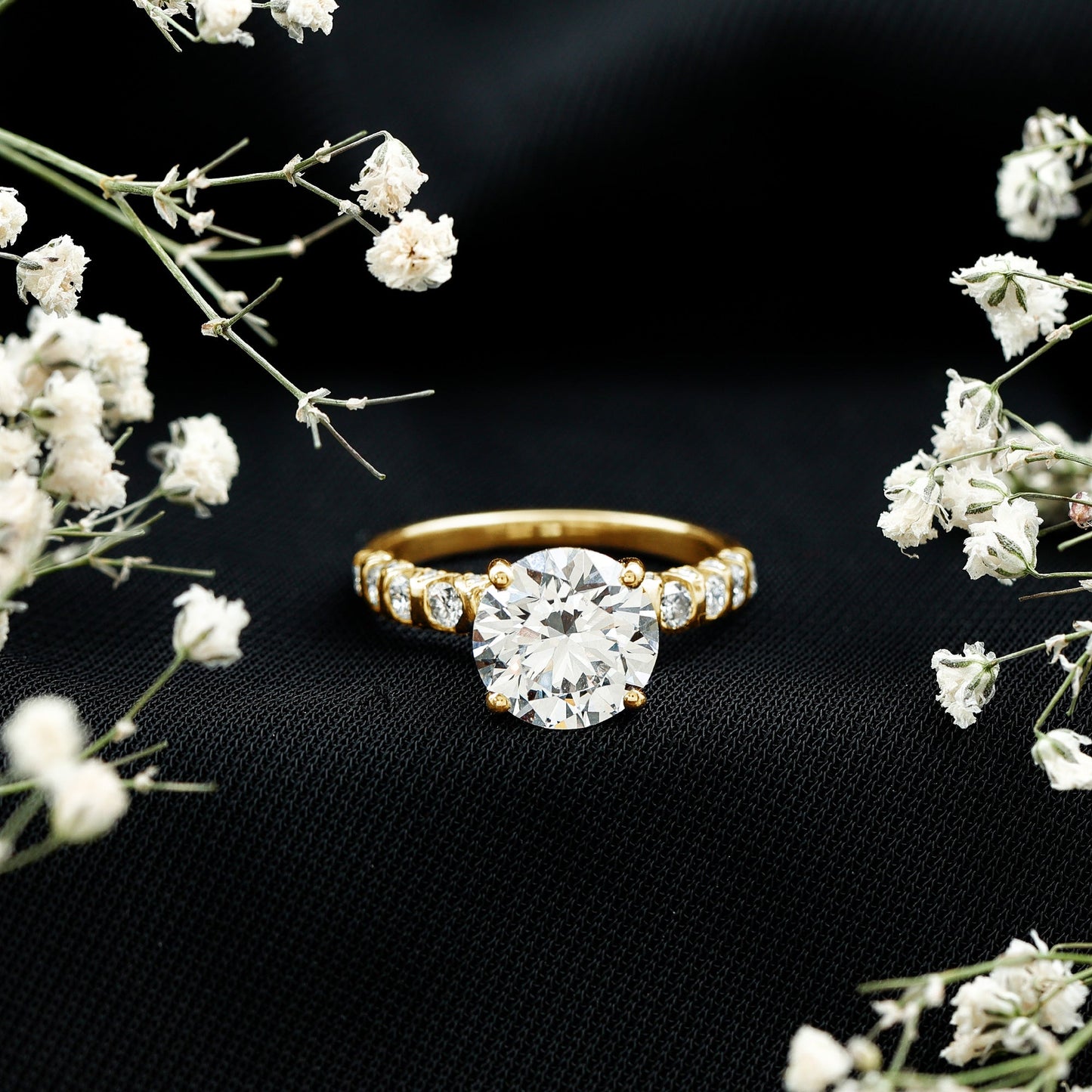 Round Cut 3 Carat Lab Grown Diamond Engagement Ring with IGI Certificate