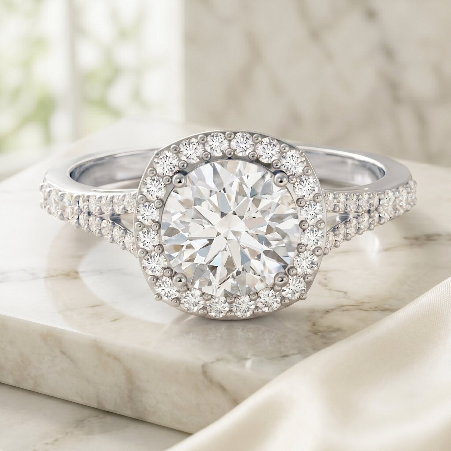 IGI Certified 2 Carat Round Lab Grown Diamond Statement Engagement Ring