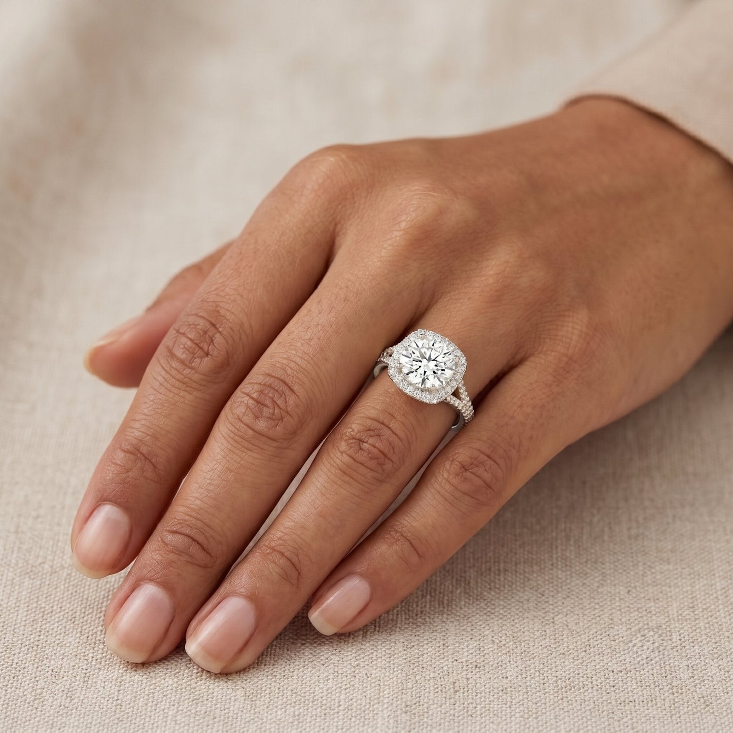 IGI Certified 2 Carat Round Lab Grown Diamond Statement Engagement Ring