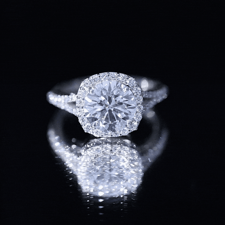 3 Carat Lab Grown Diamond Split Shank Engagement Ring with IGI Certificate