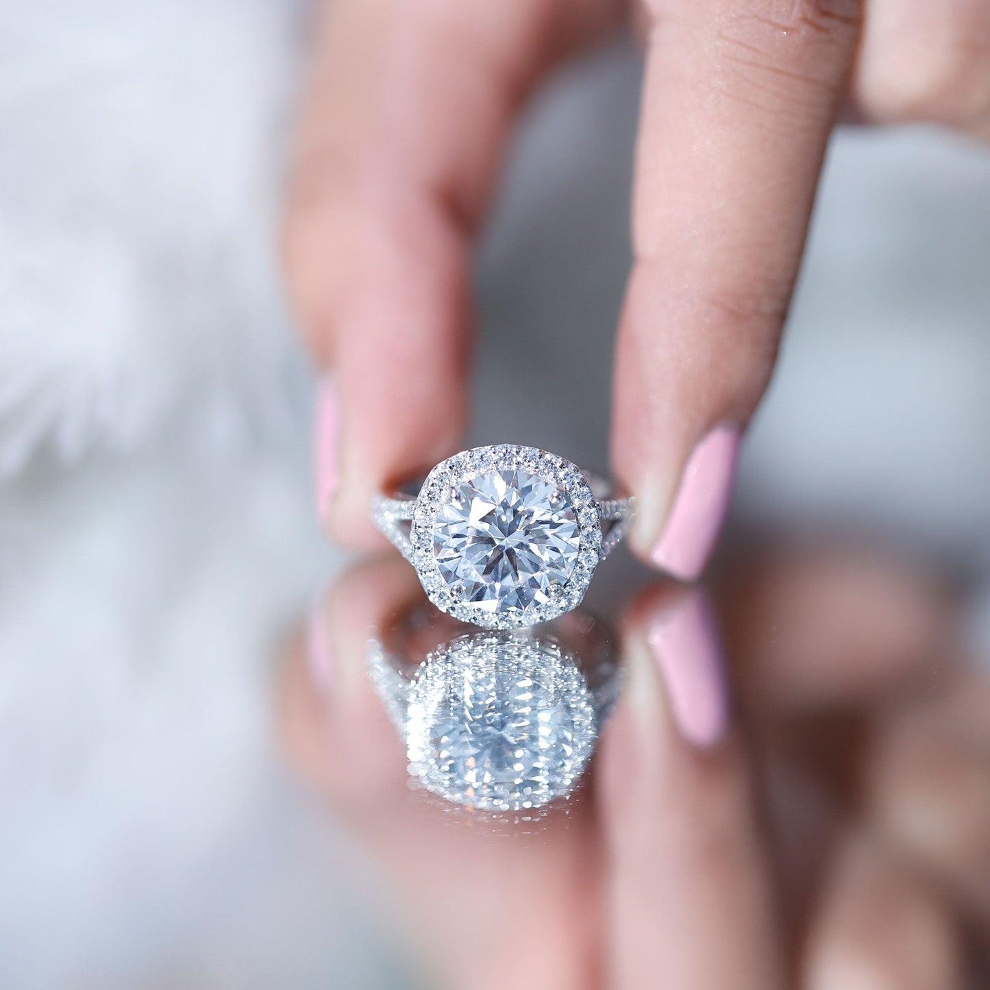 5 Carat Lab Grown Big Diamond Engagement Ring with IGI Certificate