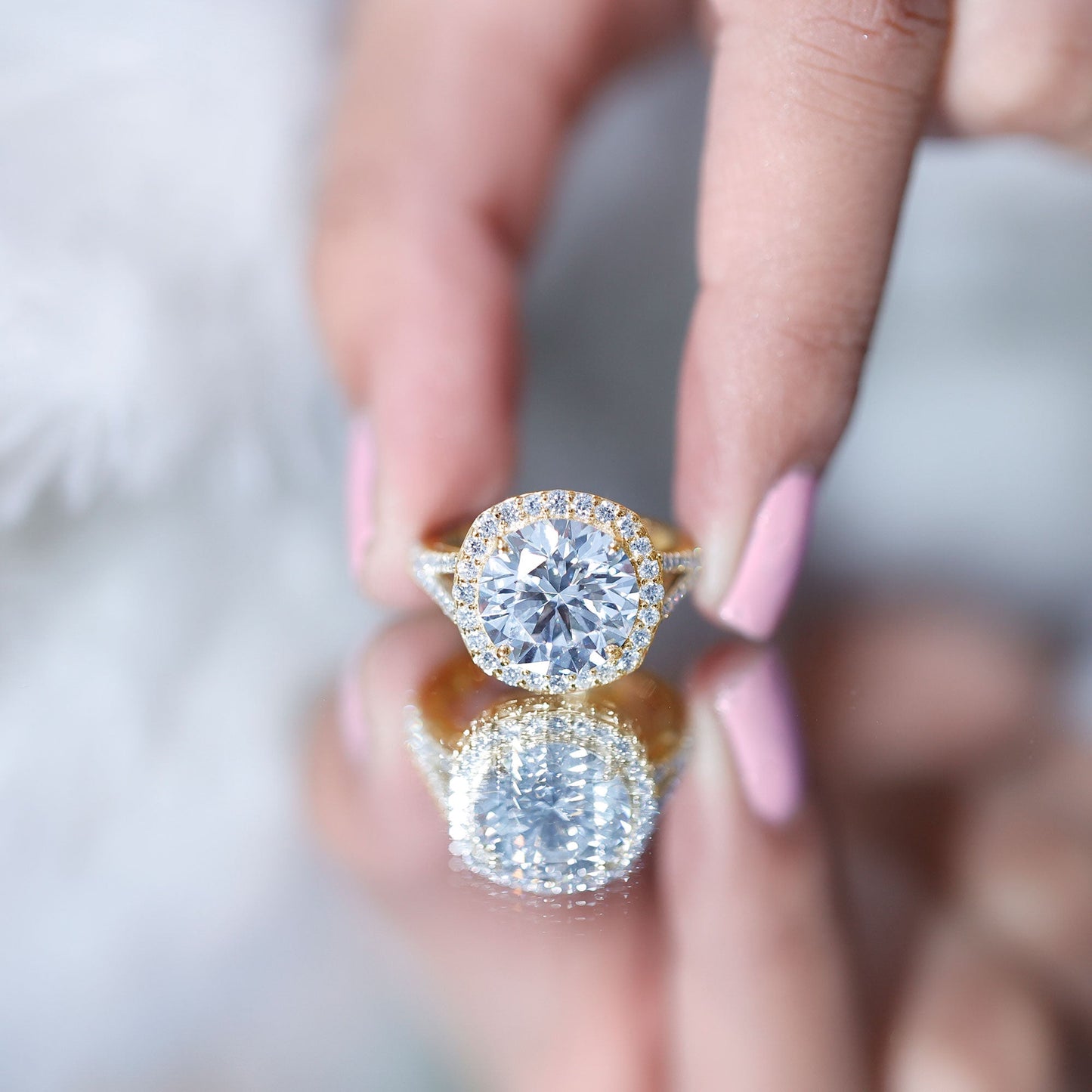 5 Carat Lab Grown Big Diamond Engagement Ring with IGI Certificate