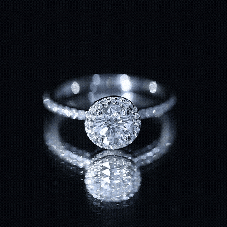 IGI Certified 1 CT Lab Grown Diamond Round Engagement Ring