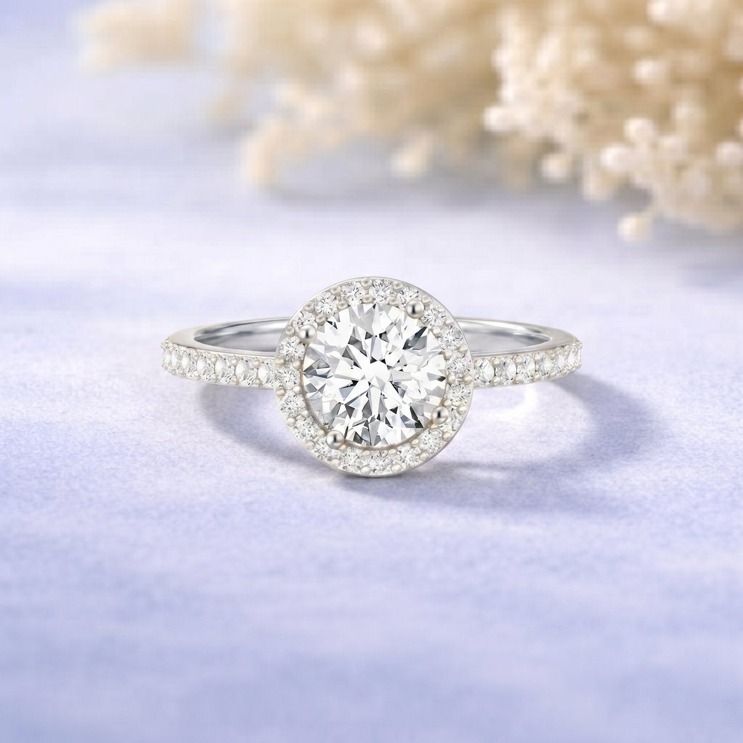 IGI Certified 1 CT Lab Grown Diamond Round Engagement Ring
