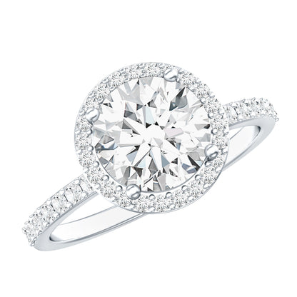 2 Carat Lab Grown Diamond Halo Engagement Ring with IGI Certificate