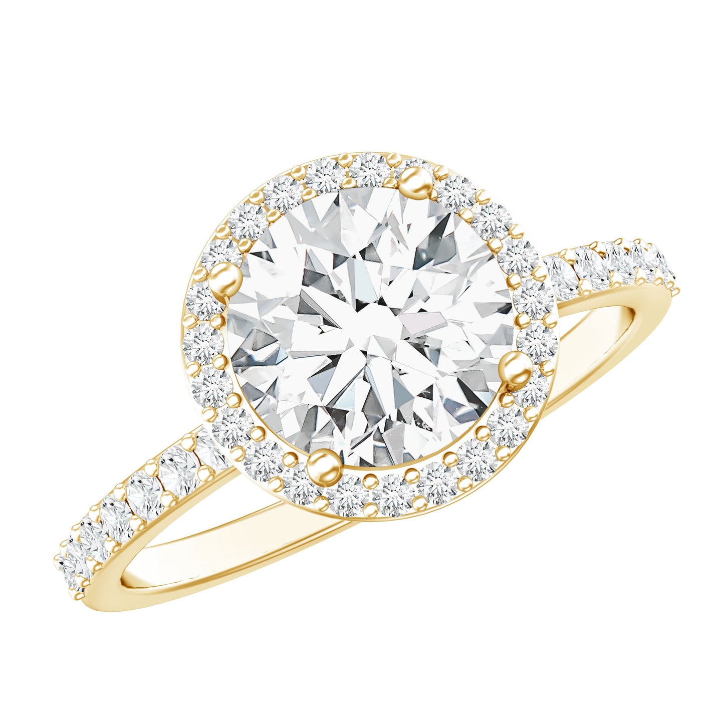 2 Carat Lab Grown Diamond Halo Engagement Ring with IGI Certificate