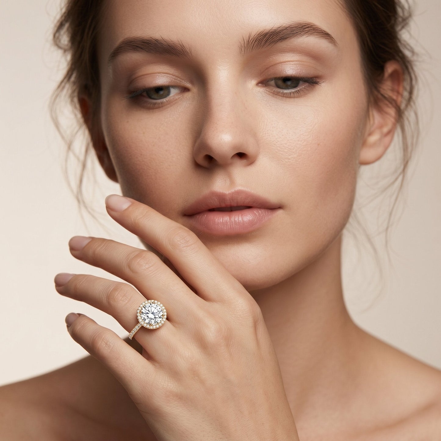 2 Carat Lab Grown Diamond Halo Engagement Ring with IGI Certificate