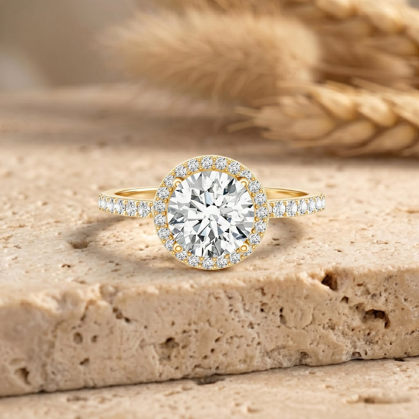 2 Carat Lab Grown Diamond Halo Engagement Ring with IGI Certificate