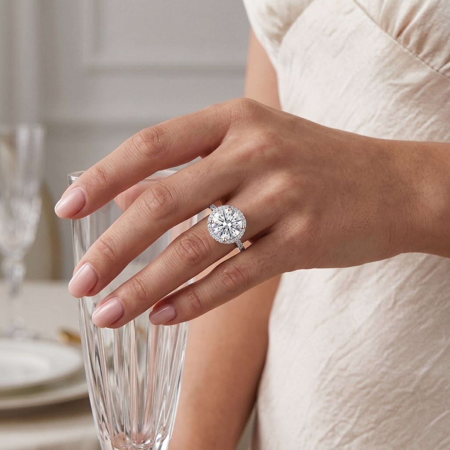 5 Carat Round Lab Grown Diamond Engagement Ring with IGI Certified