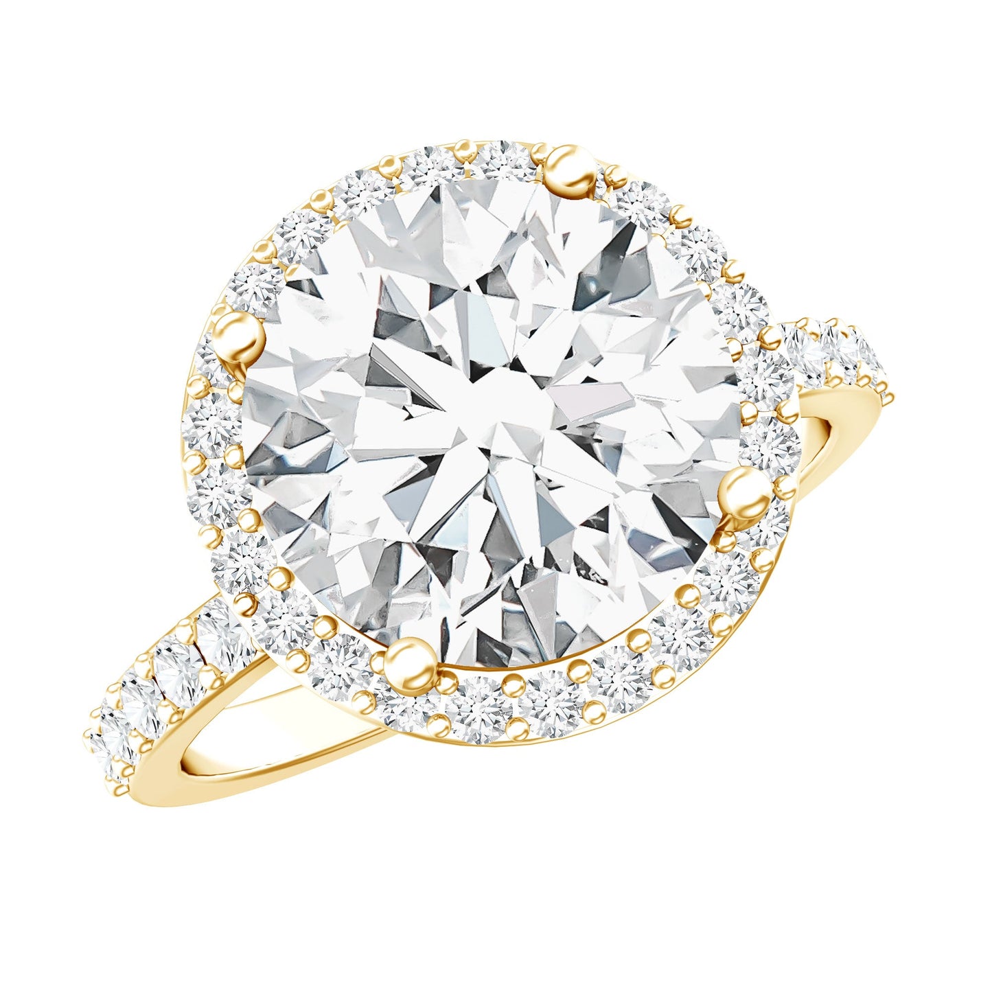 5 Carat Round Lab Grown Diamond Engagement Ring with IGI Certified