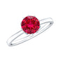 Certified 1.3 Carat Lab Grown Ruby Engagement Ring in Lotus Basket Setting