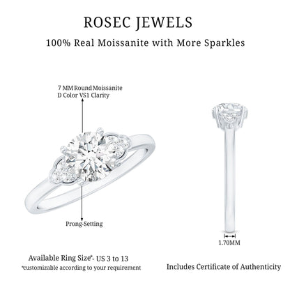 Prong Set Moissanite Classic Engagement Ring For Her