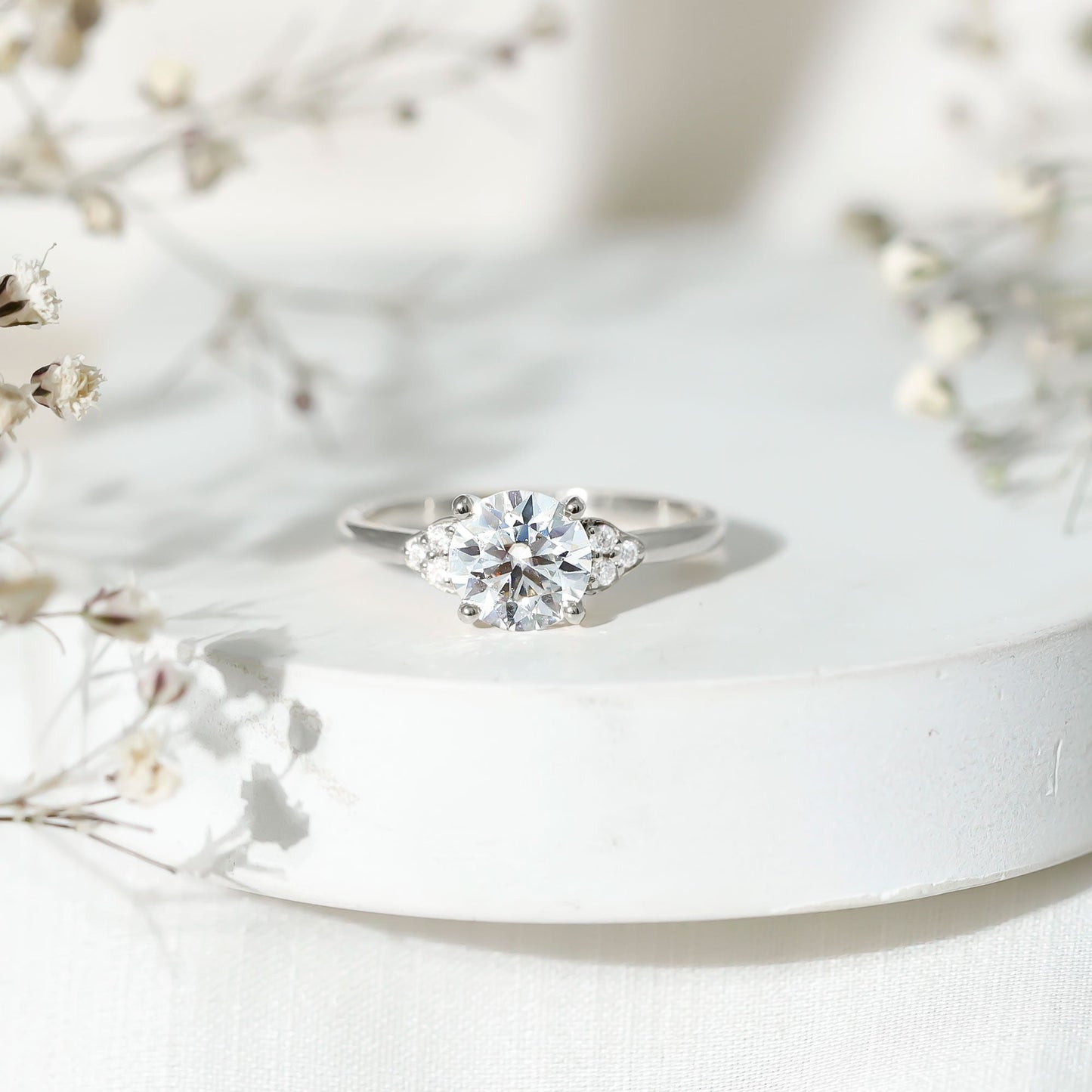 Prong Set Moissanite Classic Engagement Ring For Her