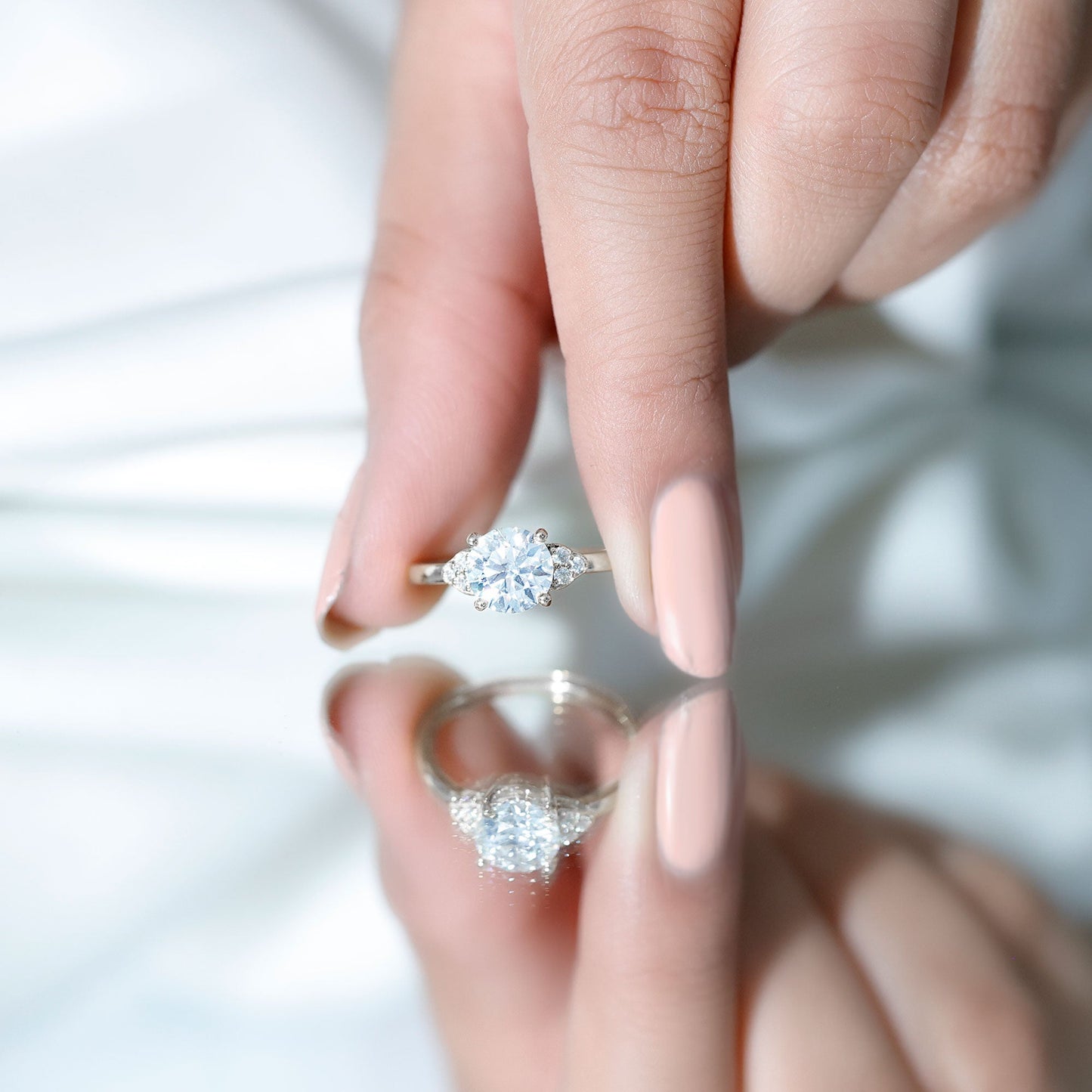 Prong Set Moissanite Classic Engagement Ring For Her