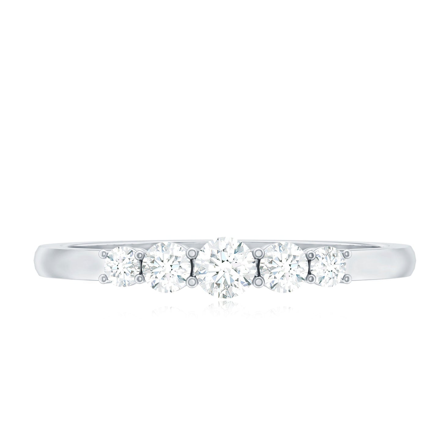 Round Cut Moissanite Five Stone Promise Ring