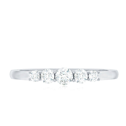 Round Cut Moissanite Five Stone Promise Ring