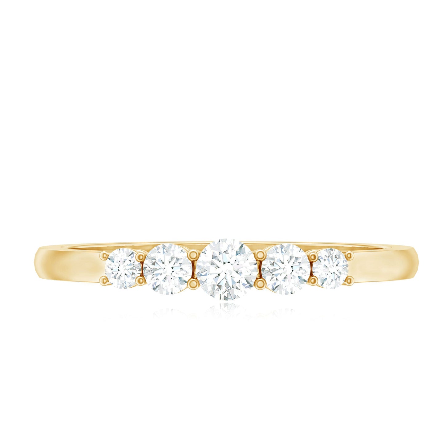 Round Cut Moissanite Five Stone Promise Ring