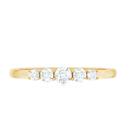 Round Cut Moissanite Five Stone Promise Ring