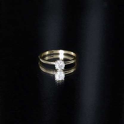 Claw Set Solitaire Moissanite Promise Ring for Women