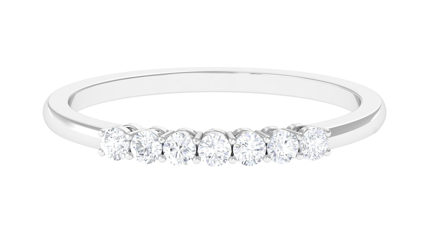 Minimalist Diamond Wedding Band Ring with Certificate