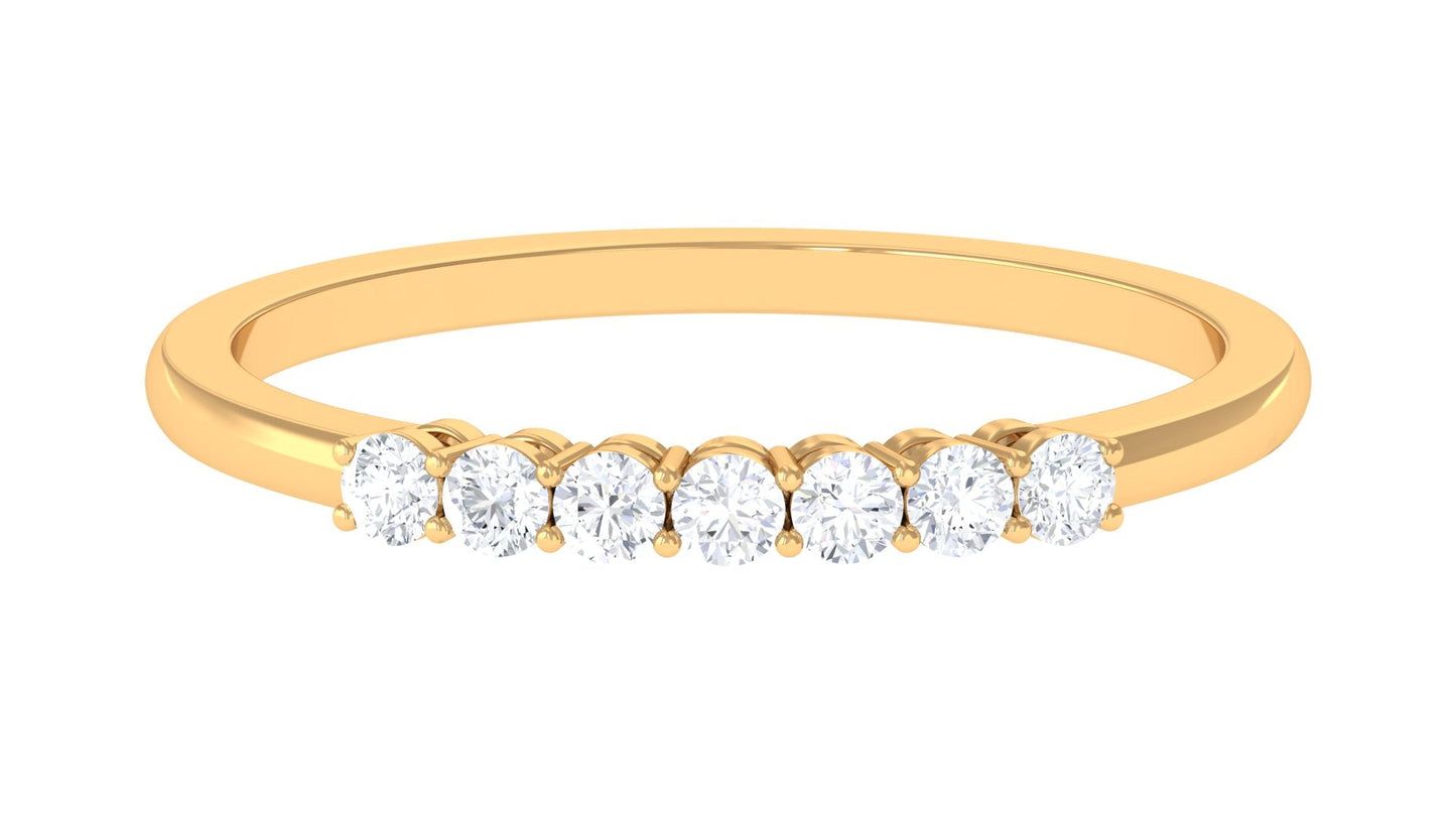 Minimalist Diamond Wedding Band Ring with Certificate