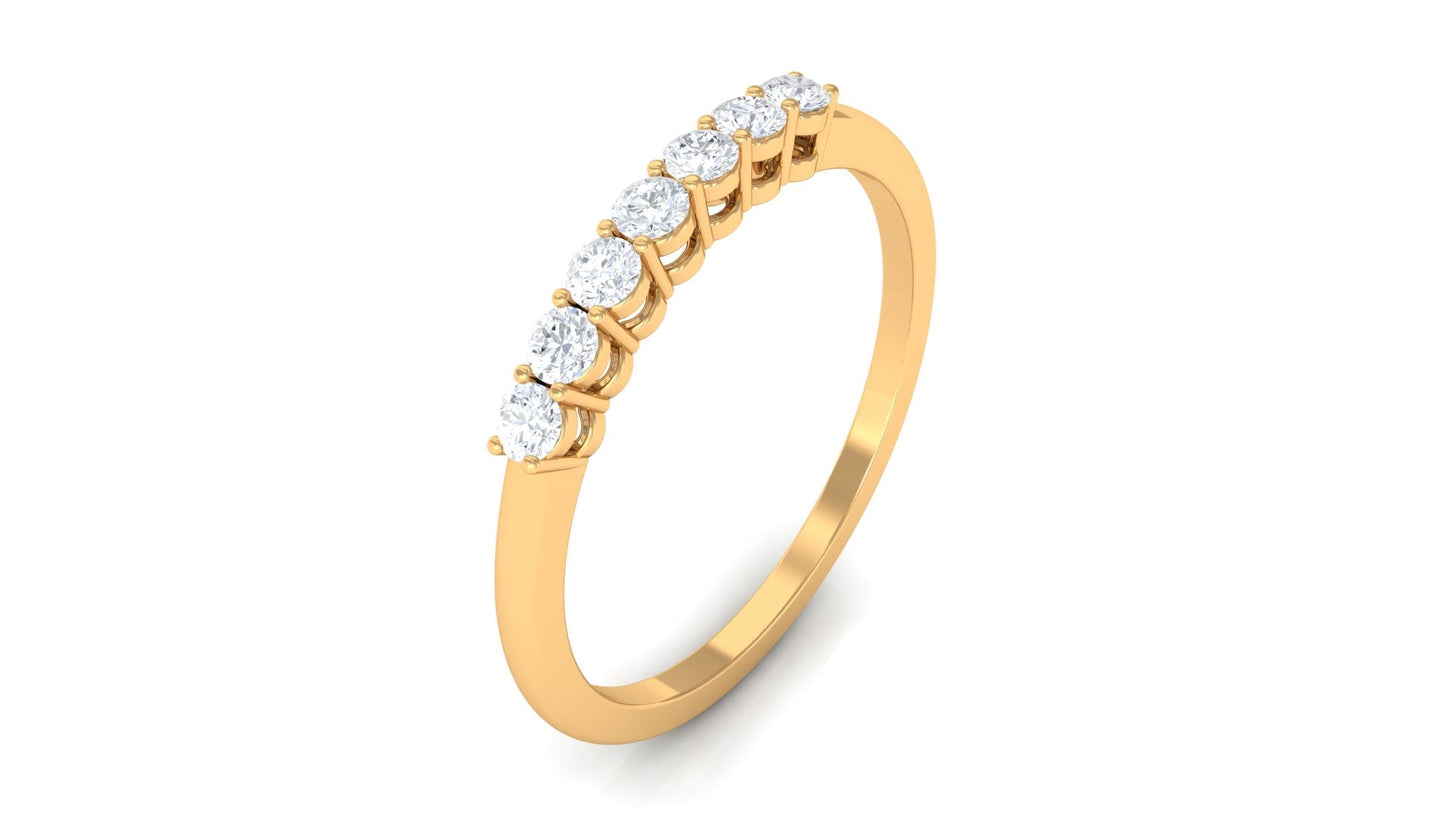 Minimalist Diamond Wedding Band Ring with Certificate