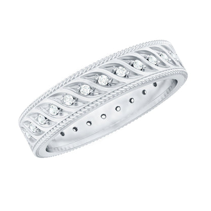 Diamond Twisted Rope Wedding Band Ring