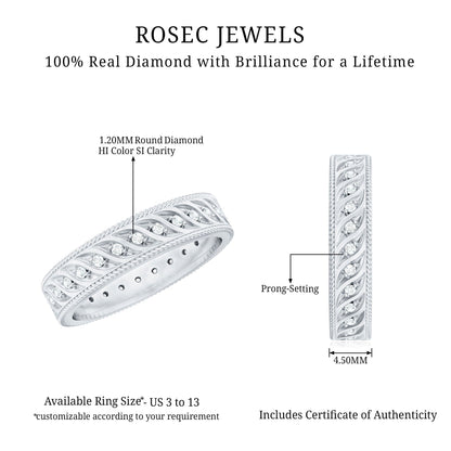 Diamond Twisted Rope Wedding Band Ring