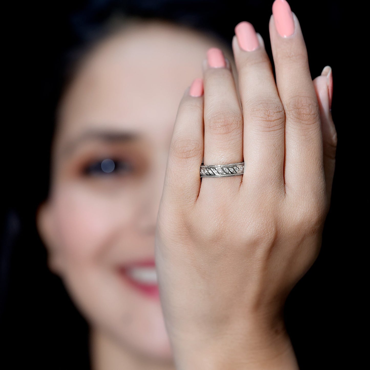 Diamond Twisted Rope Wedding Band Ring