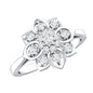 Certified Natural Diamond Flower Engagement Ring