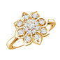 Certified Natural Diamond Flower Engagement Ring