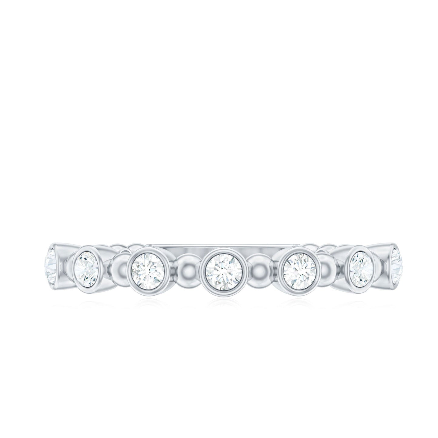 Real Diamond Stackable Eternity Ring with Beaded Details