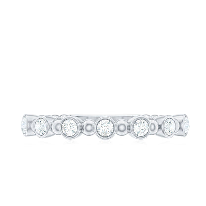 Real Diamond Stackable Eternity Ring with Beaded Details