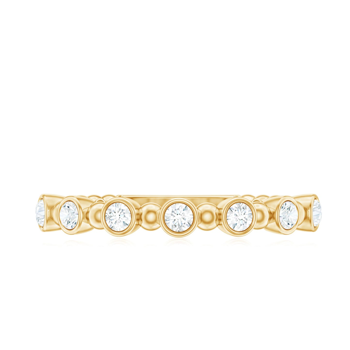 Real Diamond Stackable Eternity Ring with Beaded Details