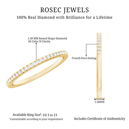 Natural Diamond Minimal Stackable Band Ring