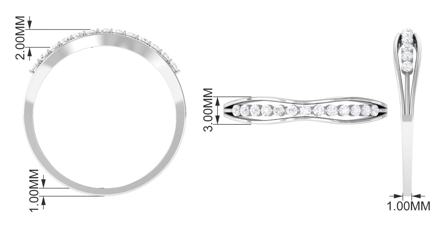 Natural Diamond Half Eternity Ring for Anniversary