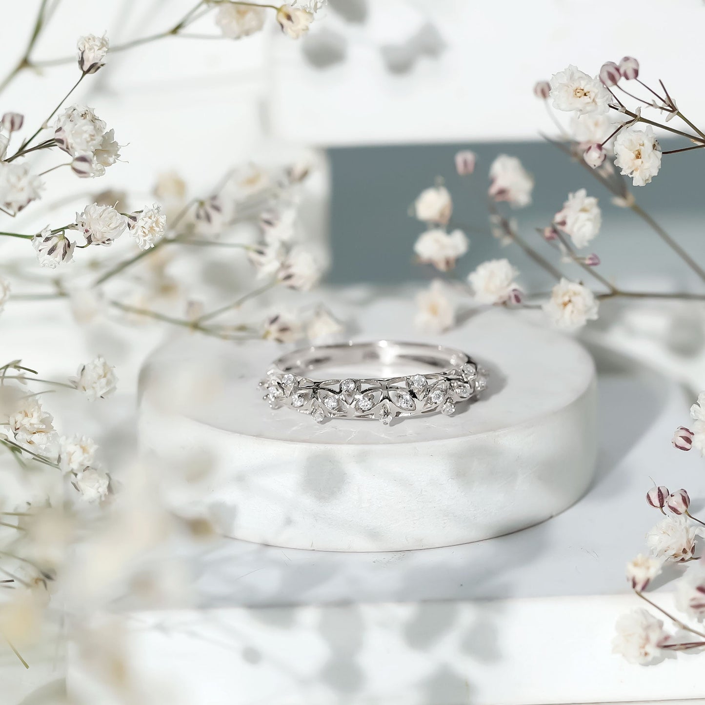 Certified Diamond Filigree Wedding Band for Women