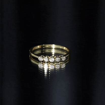 Bezel Set Natural Diamond Five Stone Promise Ring for Her