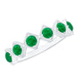 Geometric Emerald Half Eternity Ring for Women