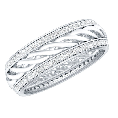 Round Lab Grown Diamond Twisted Rope Band Ring